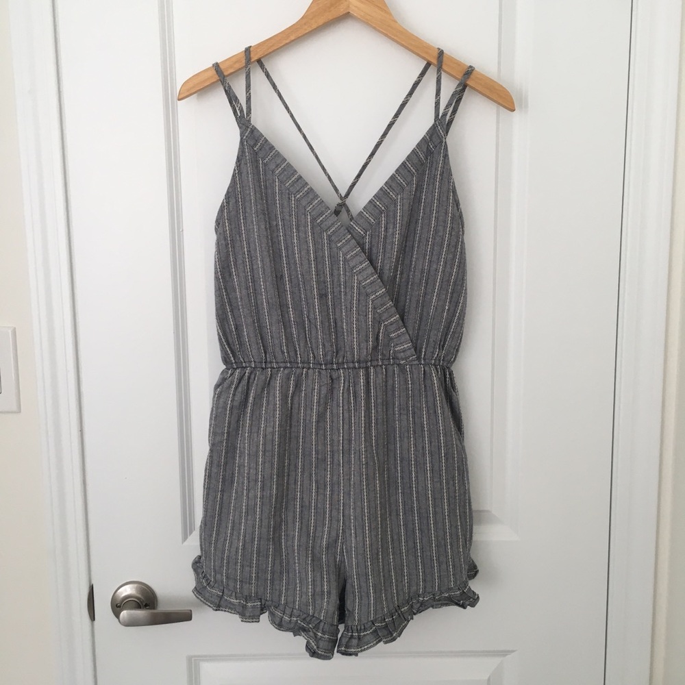 Cute Romper with ruffle trim detail on shorts